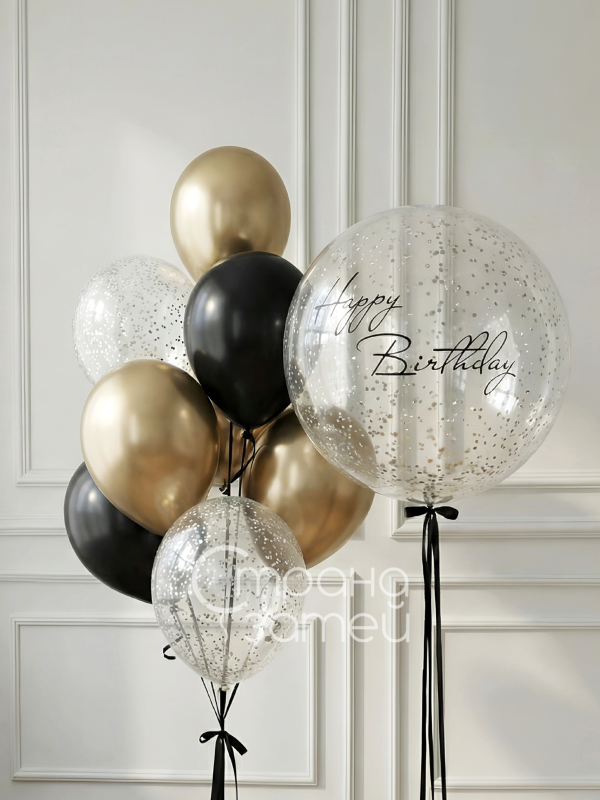 set-sharov-delovoy-shik-babl-s-konfetti-i-nadpisyu Сет шаров «Деловой шик» для мужчины и начальника, Нижний Новгород